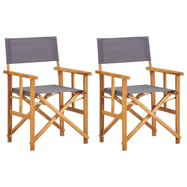  Director's Chairs 2 pcs Solid Acacia Wood