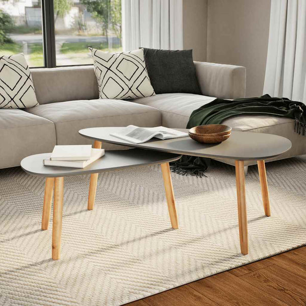  Coffee Tables 2 pcs Grey