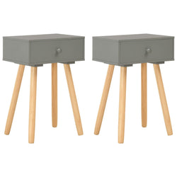 Bedside Tables 2 pcs Grey