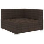 Sectional Corner Chair 1 pc with Cushions Poly Rattan Brown