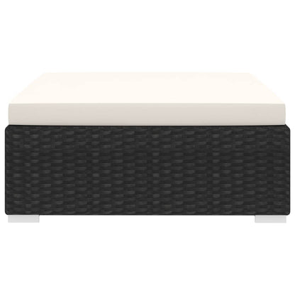 Sectional Footrest 1 pc with Cushion Poly Rattan Black