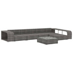 8 Piece Garden Lounge Set with Cushions Poly Rattan Grey