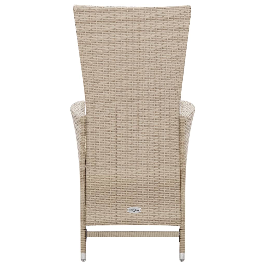 7 Piece Outdoor Dining Set with Cushions Poly Rattan Beige