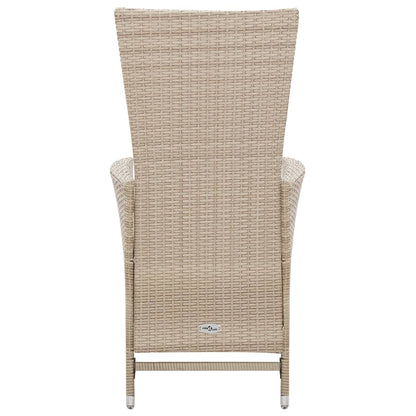 7 Piece Outdoor Dining Set with Cushions Poly Rattan Beige