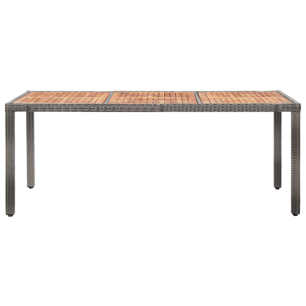 9 Piece Outdoor Dining Set with Cushions Poly Rattan Grey - 58×90×91cm