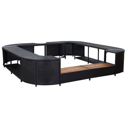Square Spa Surround Poly Rattan Steps | HomeAndLiving