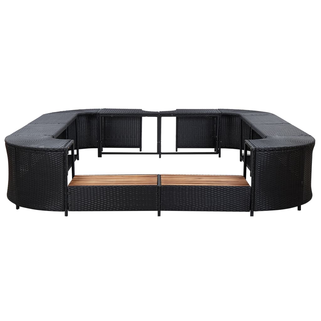 Square Spa Surround Poly Rattan Steps | HomeAndLiving