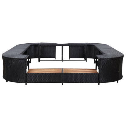 Square Spa Surround Poly Rattan Steps | HomeAndLiving
