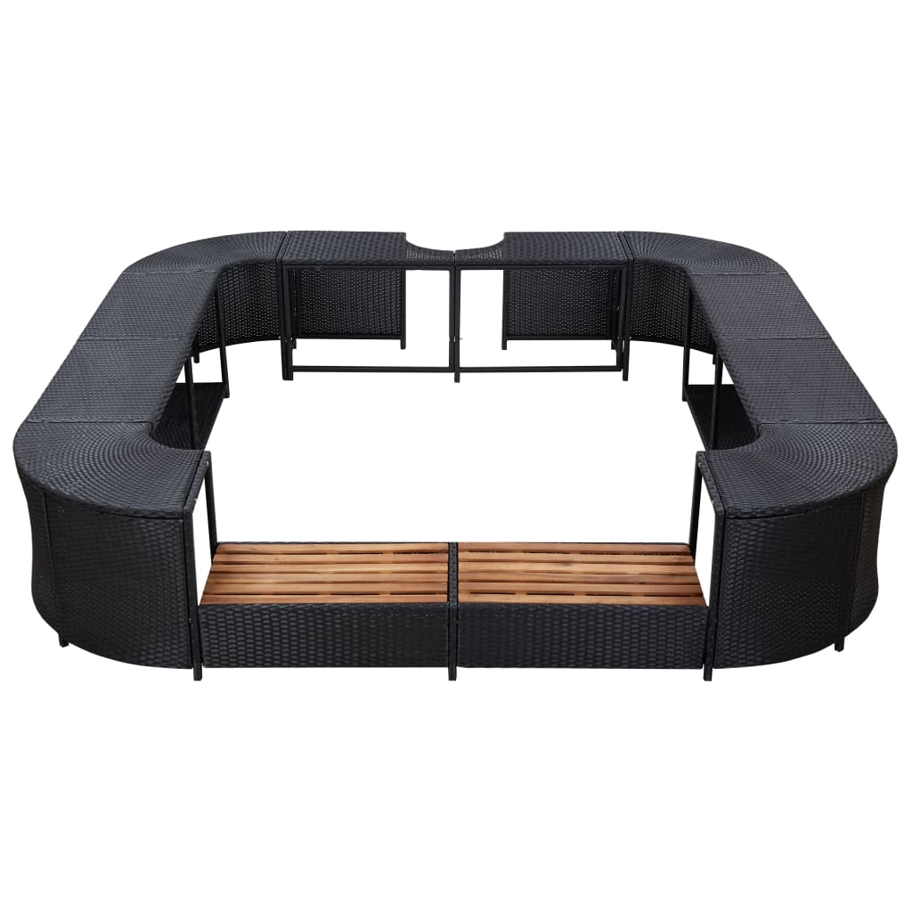 Square Spa Surround Poly Rattan Steps | HomeAndLiving