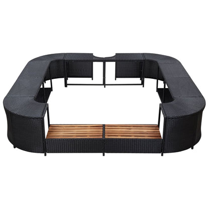 Square Spa Surround Poly Rattan Steps | HomeAndLiving