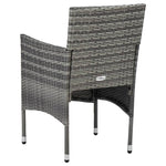 idaXL Garden Dining Chairs 2 pcs Poly Rattan Grey