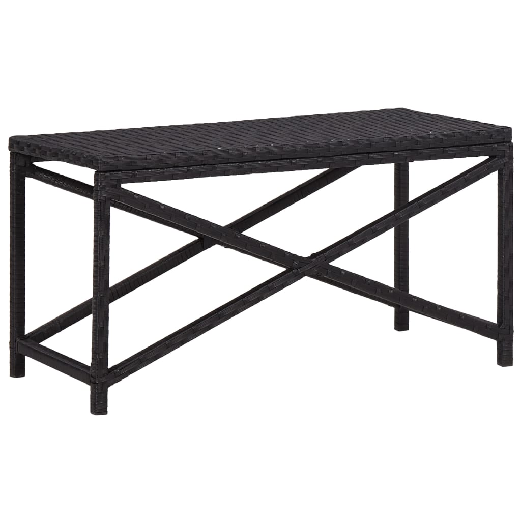 Garden Bench 80 cm Poly Rattan Black - 80×40×43cm
