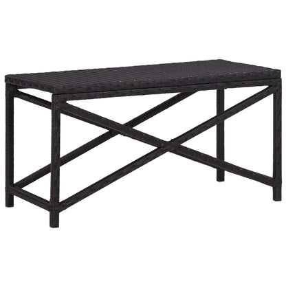 Garden Bench 80 cm Poly Rattan Black - 80×40×43cm