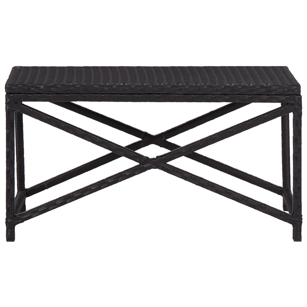 Garden Bench 80 cm Poly Rattan Black - 80×40×43cm