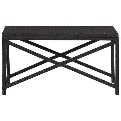 Garden Bench 80 cm Poly Rattan Black - 80×40×43cm