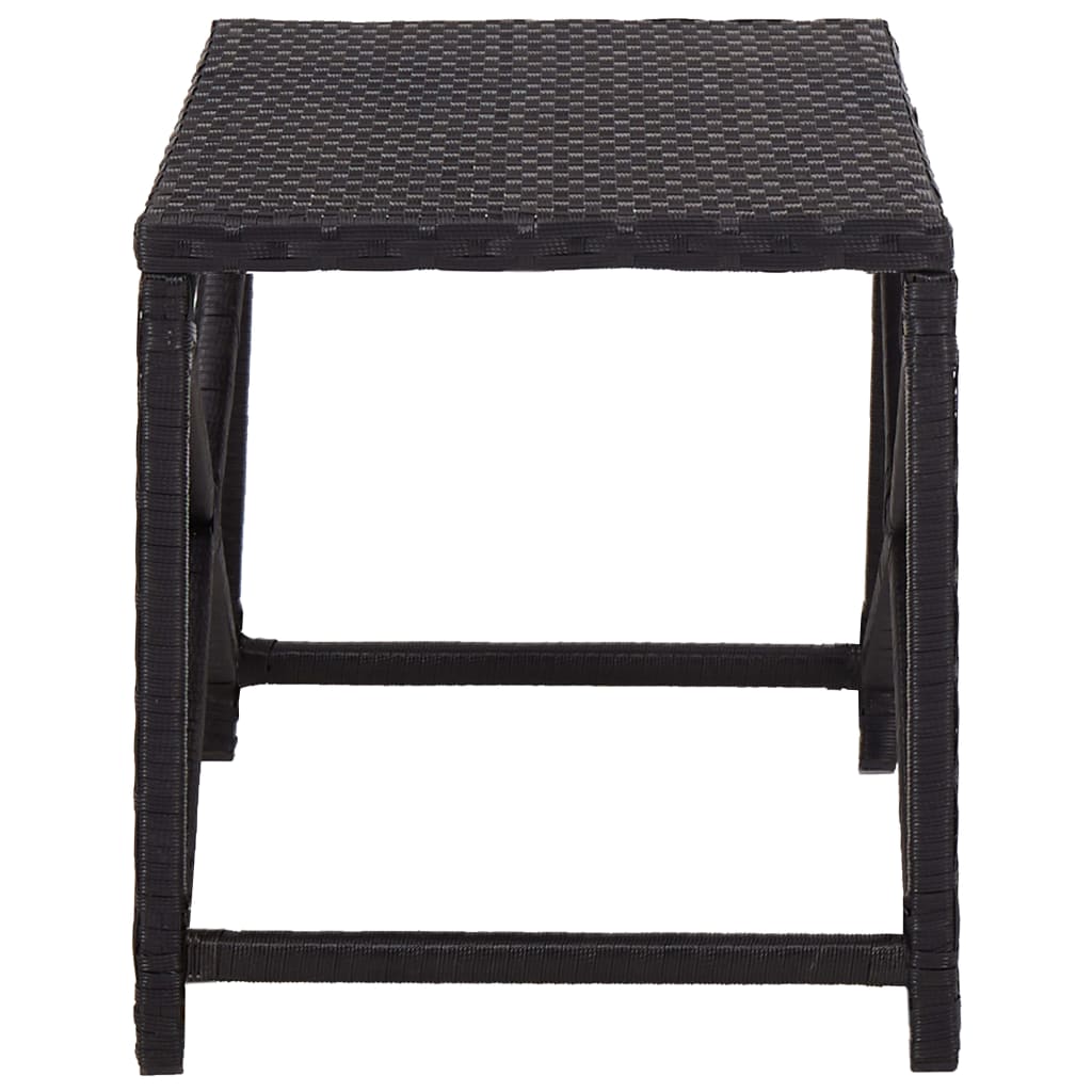 Garden Bench 80 cm Poly Rattan Black - 80×40×43cm