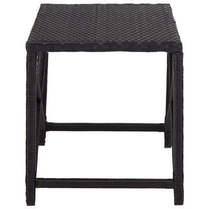Garden Bench 80 cm Poly Rattan Black - 80×40×43cm