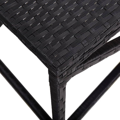 Garden Bench 80 cm Poly Rattan Black - 80×40×43cm