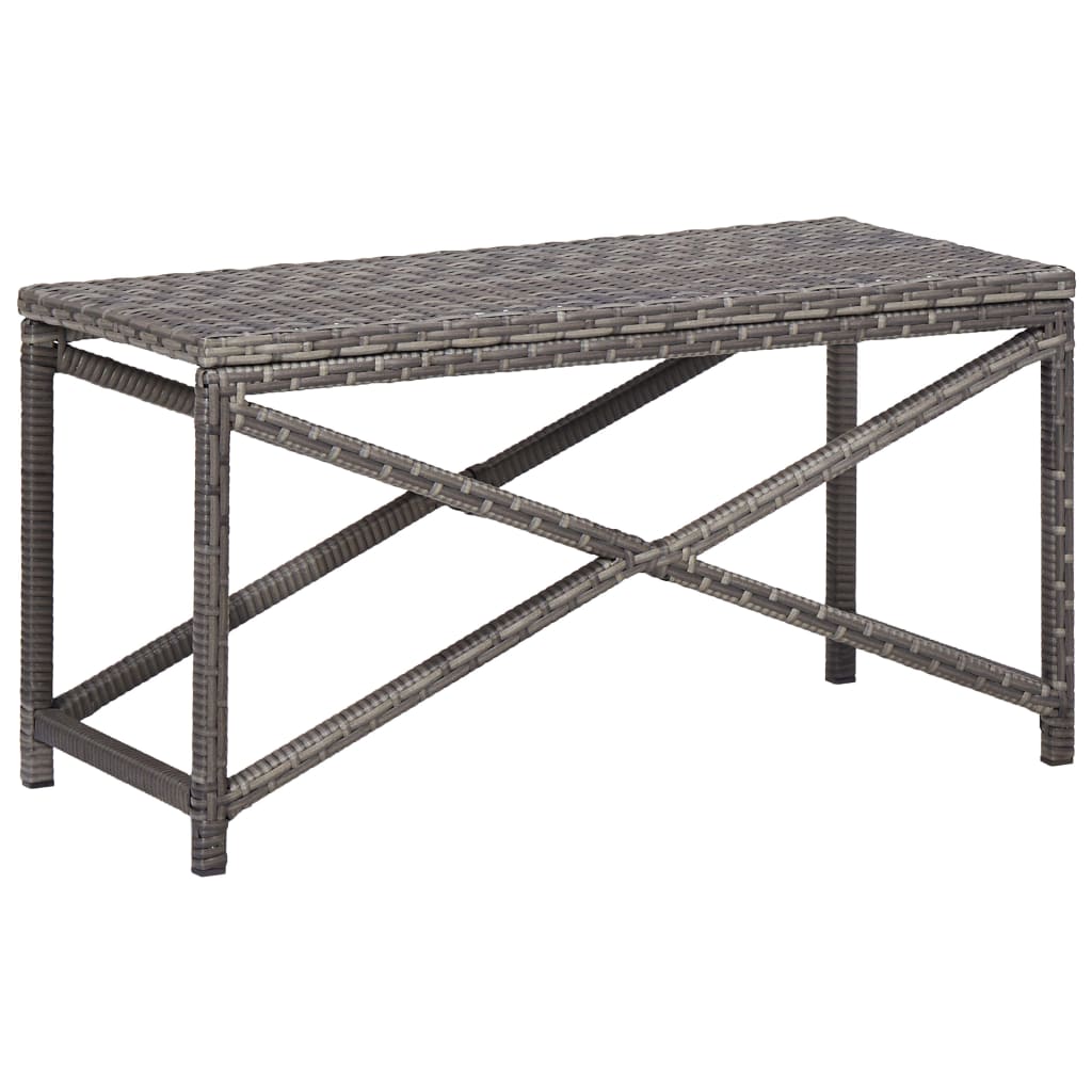 Garden Bench 80 cm Poly Rattan Grey - 80×40×43cm
