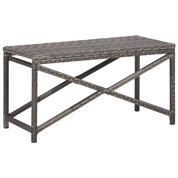  Garden Bench 80 cm Poly Rattan Grey