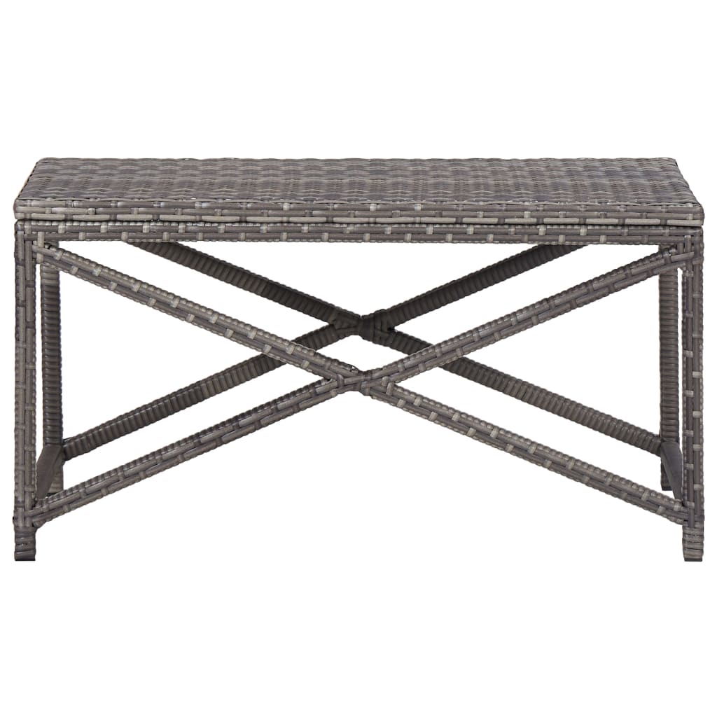 Garden Bench 80 cm Poly Rattan Grey - 80×40×43cm