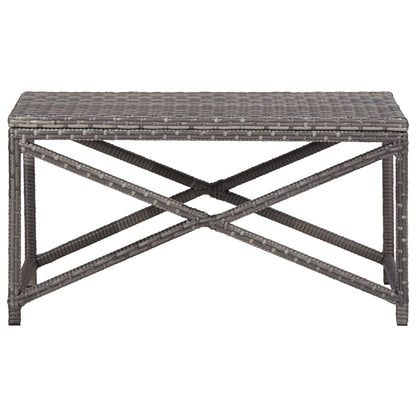 Garden Bench 80 cm Poly Rattan Grey - 80×40×43cm