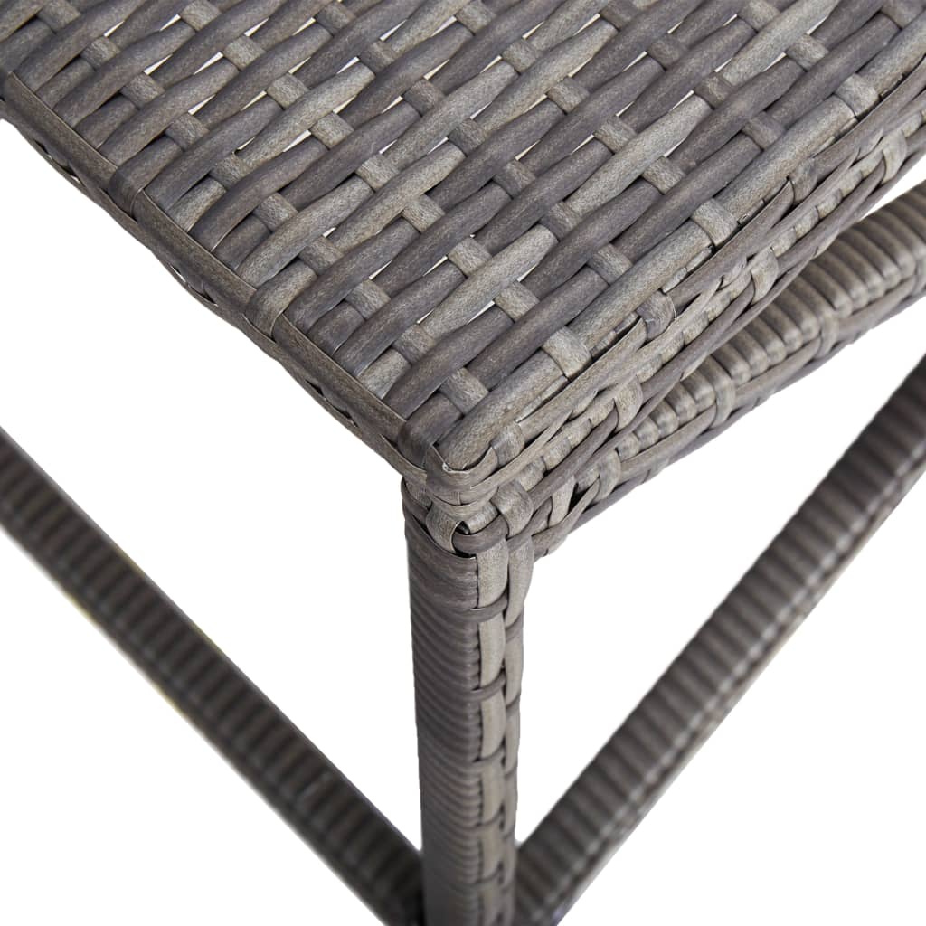 Garden Bench 80 cm Poly Rattan Grey - 80×40×43cm