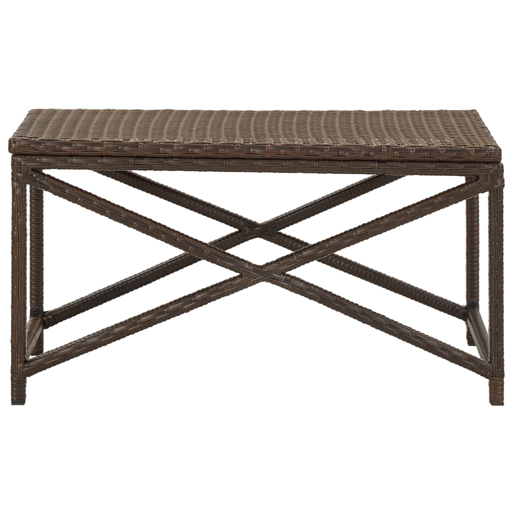 Garden Bench 80 cm Poly Rattan Brown