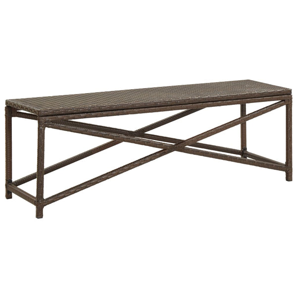  Garden Bench 120 cm Poly Rattan Brown