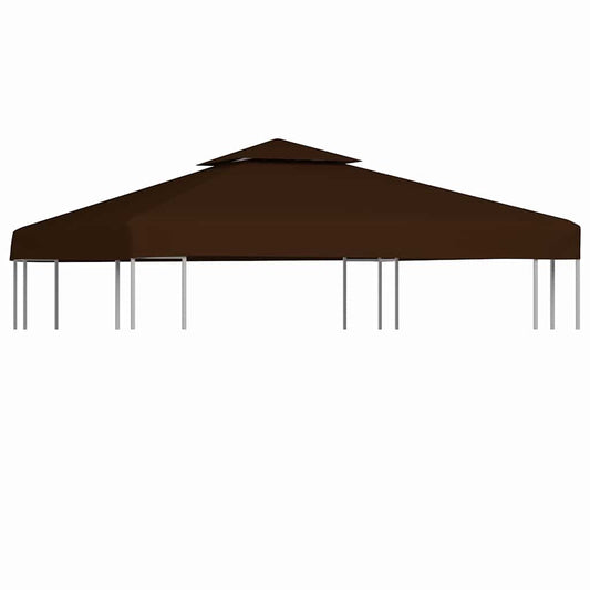 2-Tier Gazebo Top Cover Brown - 3×3m