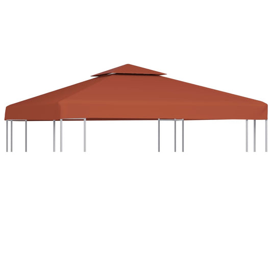 2-Tier Gazebo Top Cover Terracotta - 3×3m