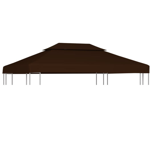 2-Tier Gazebo Top Cover Brown - 4×3m