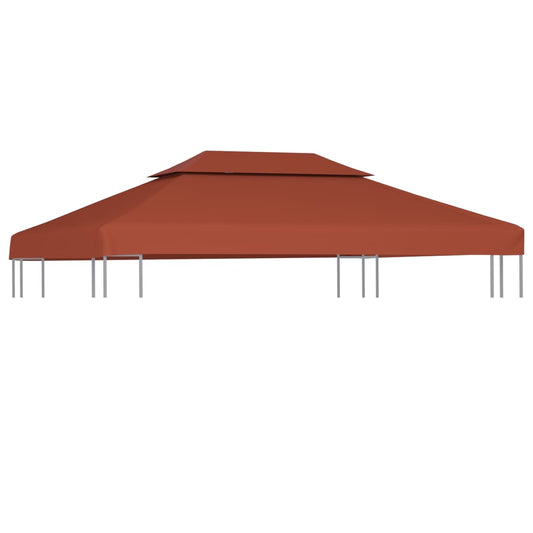 2-Tier Gazebo Top Cover Terracotta - 4×3m