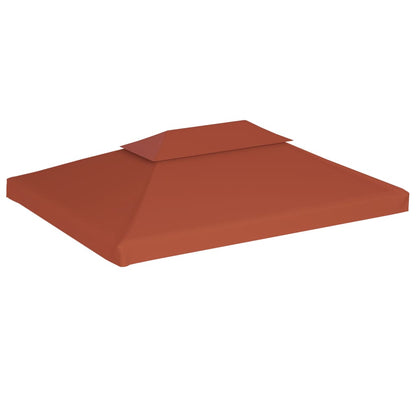 2-Tier Gazebo Top Cover Terracotta - 4×3m
