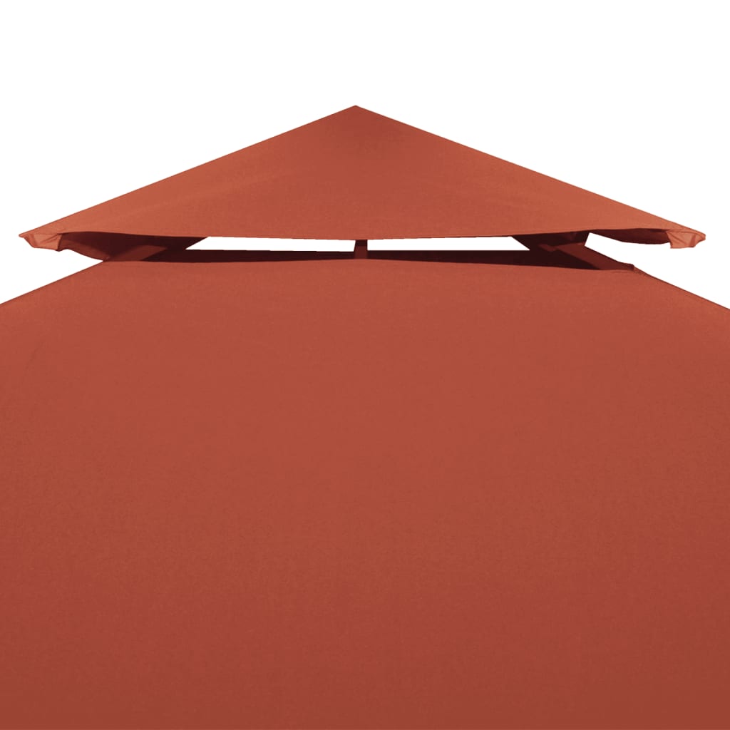 2-Tier Gazebo Top Cover Terracotta - 4×3m