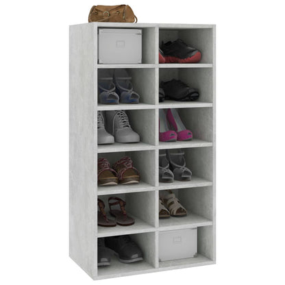 Shoe Rack Concrete Grey  Chipboard