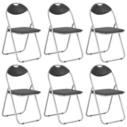 Folding Dining Chairs 6 pcs Black