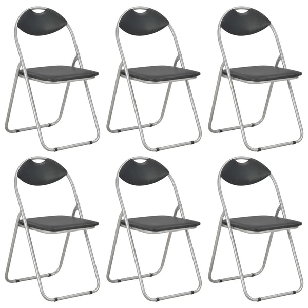  Folding Dining Chairs 6 pcs Black