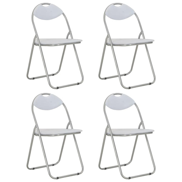  Folding Dining Chairs 4 pcs White