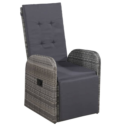 3 Piece Bistro Set with Cushions Poly Rattan Grey - 45×45×40cm