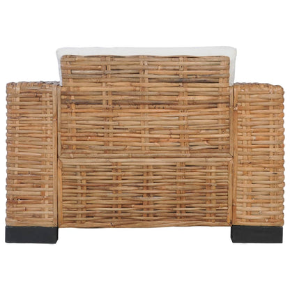 2 Piece Sofa Set with Cushions Natural Rattan