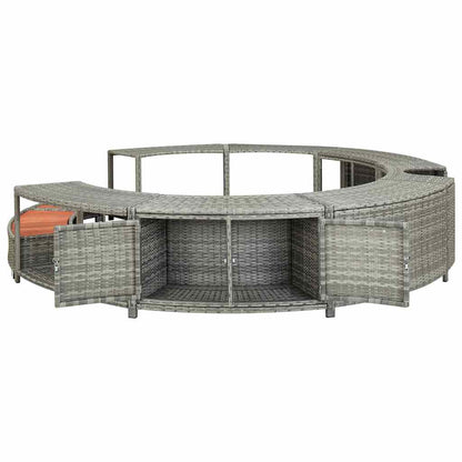 Spa Surround Grey Poly Rattan