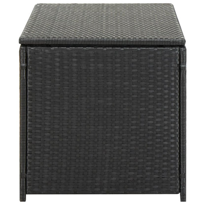 Garden Storage  Box Poly Rattan  Black