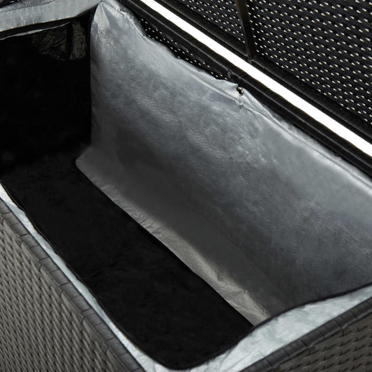 Garden Storage Box Poly Rattan Black - 100×50×50cm