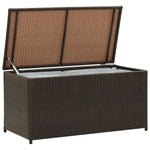 Garden Storage Box Poly Rattan Brown