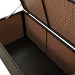 Garden Storage Box Poly Rattan Brown