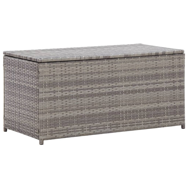  Garden Storage Box Poly Rattan 100x50x50 cm Grey