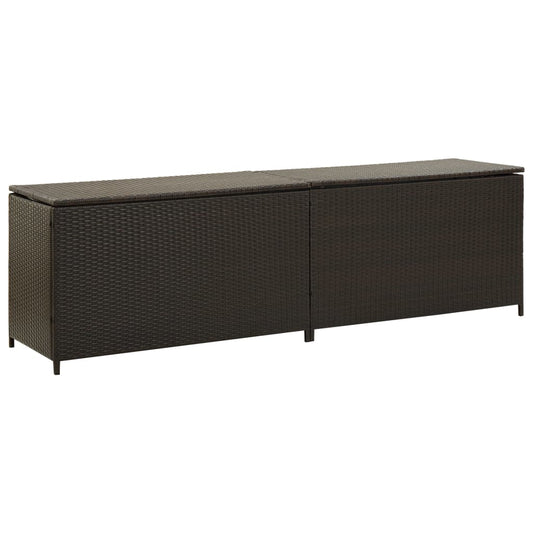 Garden Storage  Box Poly Rattan  Brown