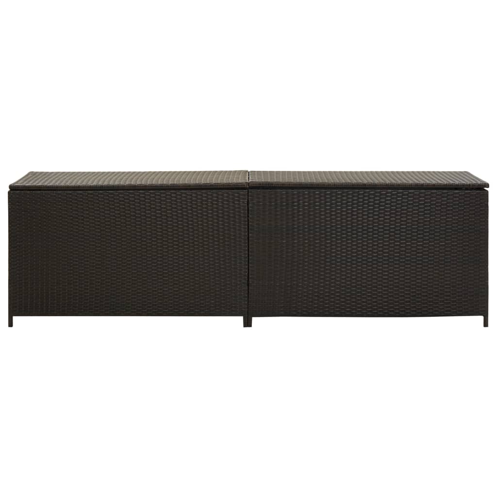 Garden Storage  Box Poly Rattan  Brown