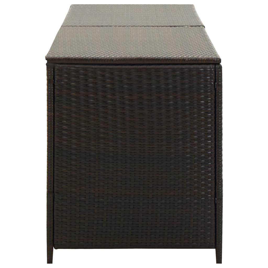 Garden Storage  Box Poly Rattan  Brown